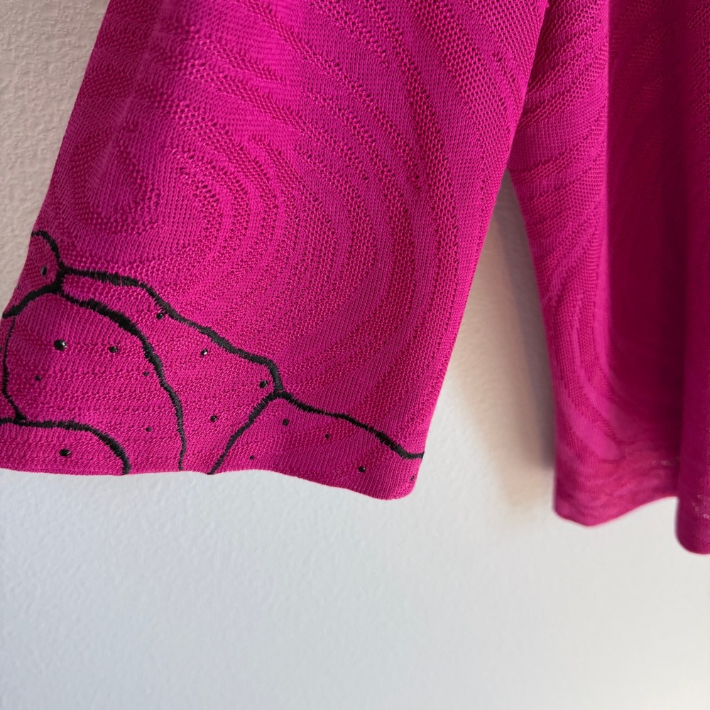 Ming Wang Bold Pink Single-Button Open Front Jack… - image 4